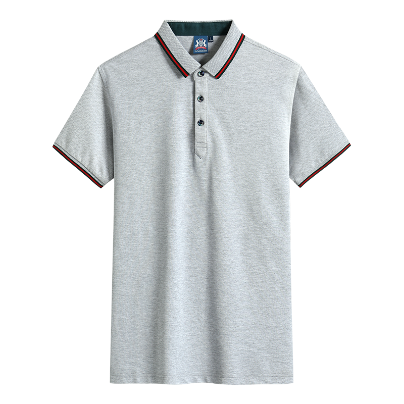 9918男款-190克40S-50%棉+50%桑蚕丝纤维｜条纹（古X驰风尚）-7色 花灰 Polo衫 企业团购定制 paidai