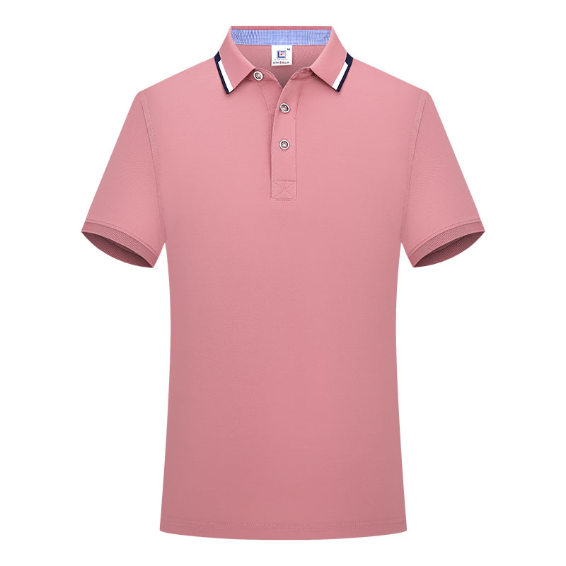 603男女同款-195克40S-100%冰丝｜撞色-9色 粉色 Polo衫 企业团购定制 paidai