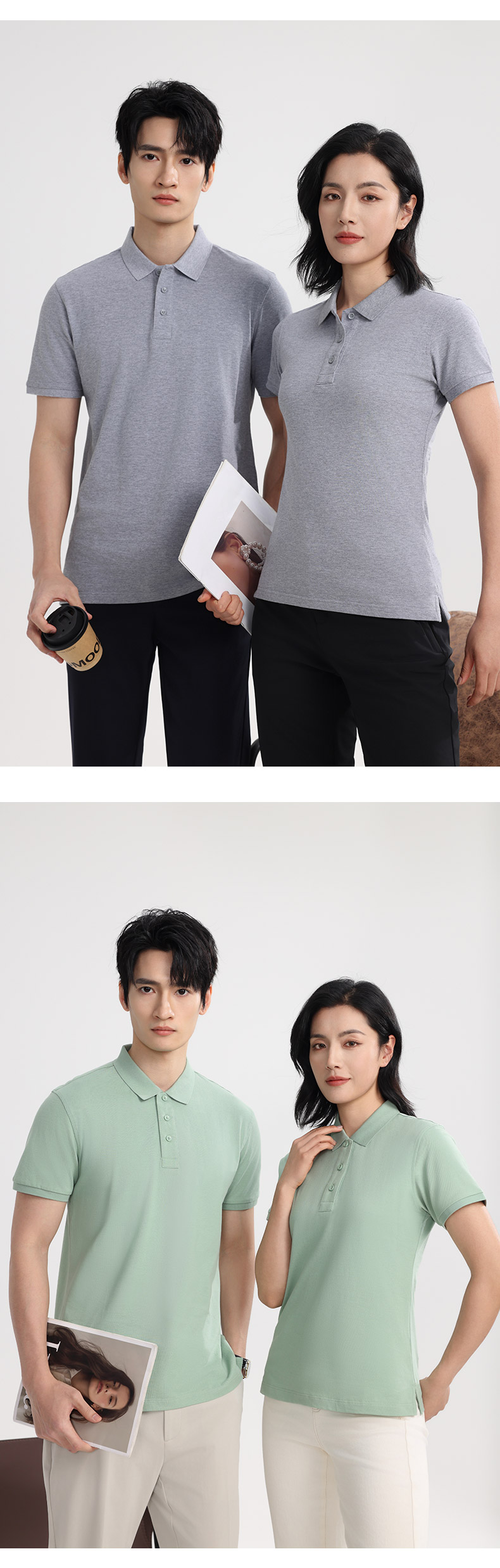7988女款-200克40S-100%纯棉｜纯色-纳米科技-13色 Polo衫 细节展示 启虎