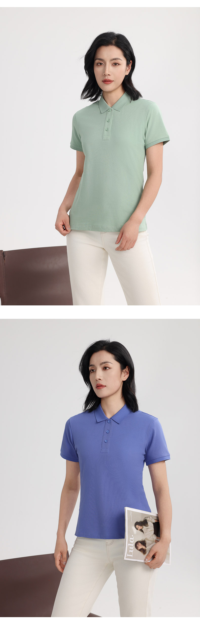7988女款-200克40S-100%纯棉｜纯色-纳米科技-13色 Polo衫 细节展示 启虎