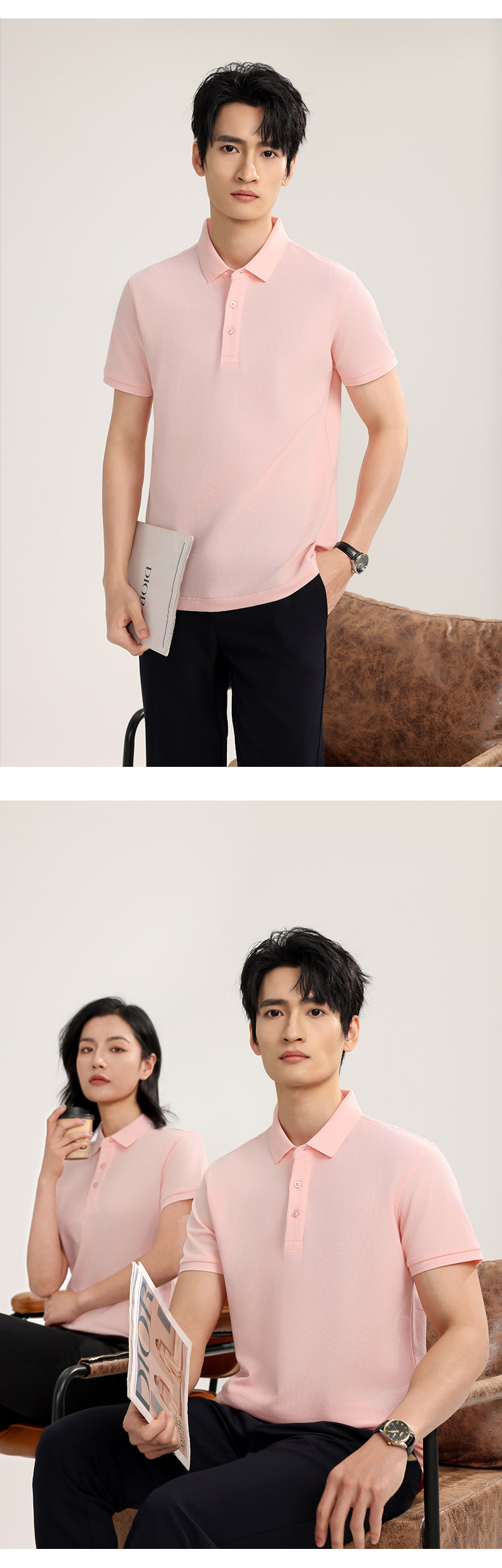 55301男女同款-220克26S-贵族匹马棉Pima-主推10色 Polo衫 细节展示 启虎