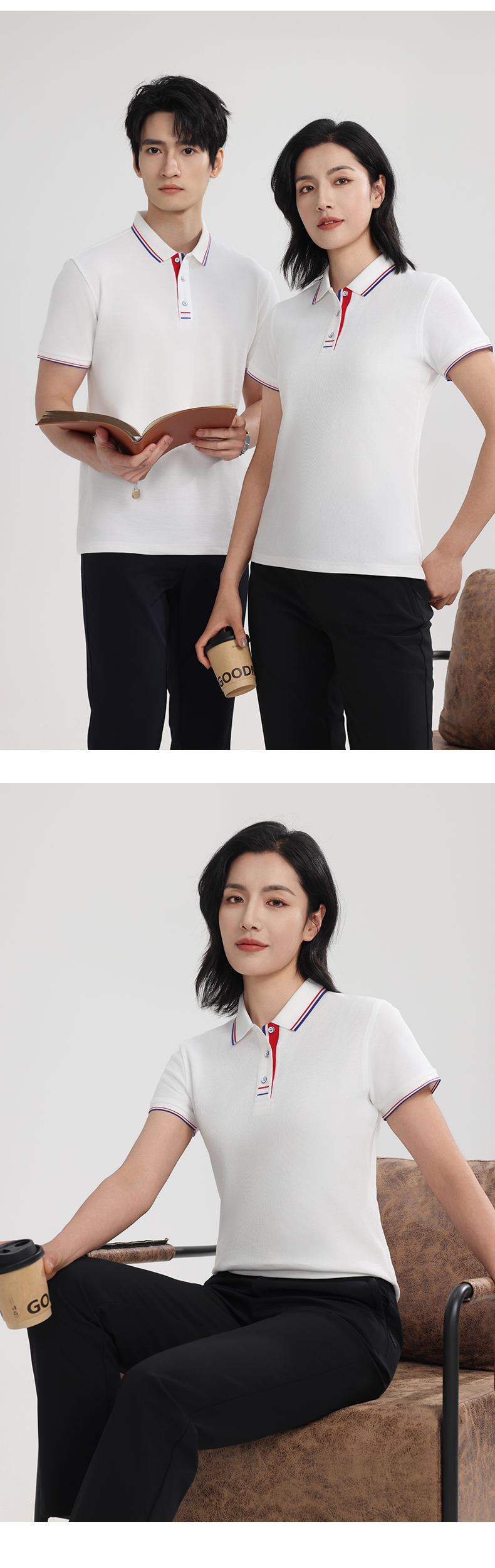 9908女款-220克40S-80%棉+20%纤维|条纹(Tommy风格)-9色 Polo衫 细节展示 启虎