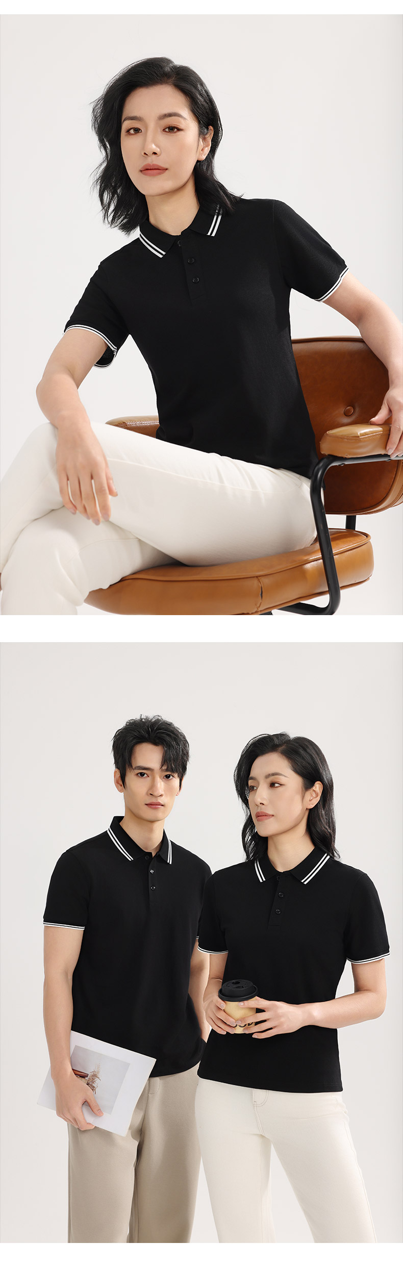 55303男女同款-220克26S-贵族匹马棉Pima-主推9色 Polo衫 细节展示 启虎