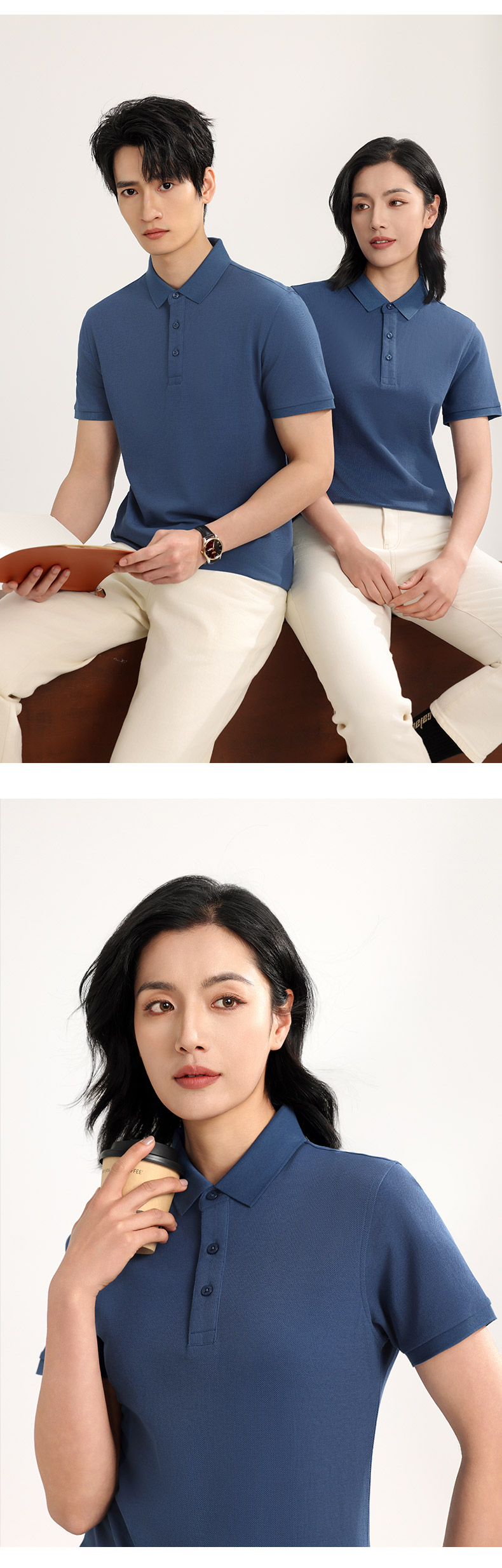 55301男女同款-220克26S-贵族匹马棉Pima-主推10色 Polo衫 细节展示 启虎